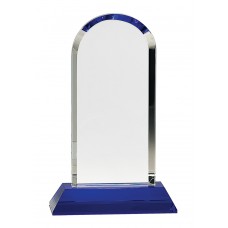 CRY273   Clear Crystal Dome on Blue Pedestal Base 